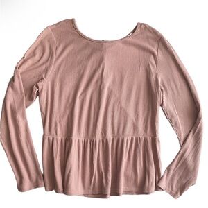 Urban Romantics Blush Pink Peplum Long Sleeve Top – Size Small